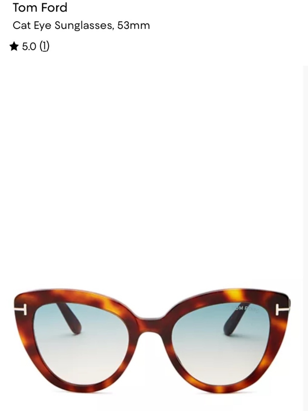 Tom Ford Cat Eye Sunglasses 53mm